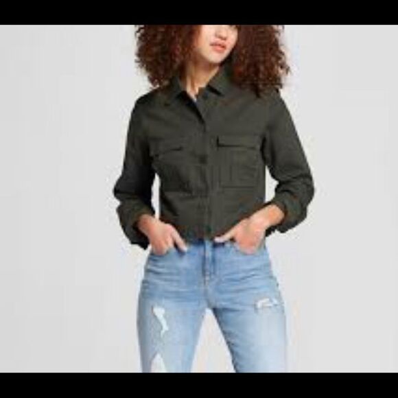 a new day Jackets & Blazers - A New Day Forest Green crop fall Jacket size XS